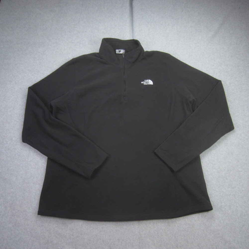 The North Face Sweater‎ Womens XL Black TKA 100 Quarter Zip Fleece Pullover